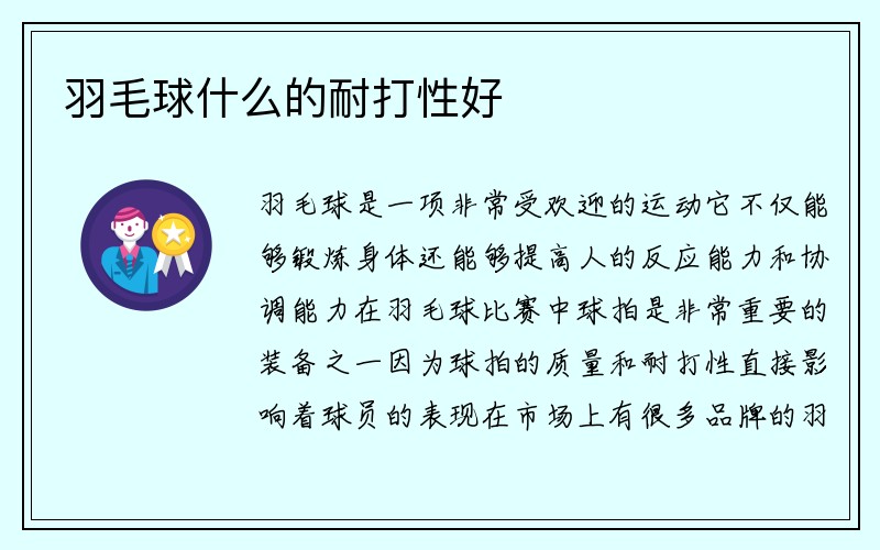 羽毛球什么的耐打性好